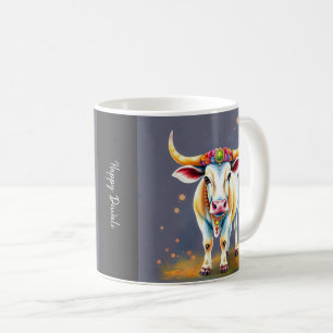 Farbenfrohe, heilige Diwali-Kühe in festlichen Ver Kaffeetasse