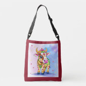 Farbenfrohe heilige Kühe in festlichen Verkleidung Tragetaschen Mit Langen Trägern (Rückseite)