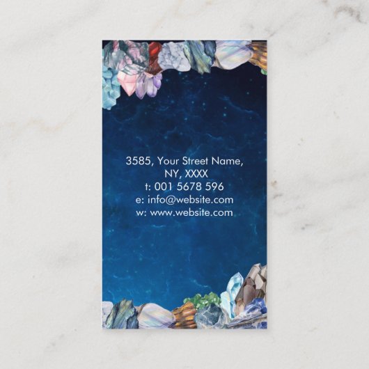 Farbenfrohe Heilkristalle Cluster-Visitenkarte Visitenkarte (Rückseite)