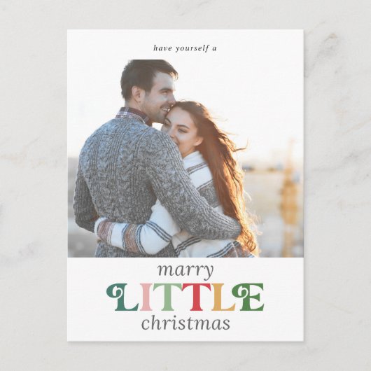 Farbenfrohe Heirat Kleine Weihnachten Save the Dat (Vorderseite)