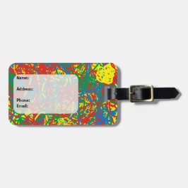 Farbenfrohe heiße Schlamassel rot-gelb-grüne Schre Gepäckanhänger