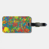 Farbenfrohe heiße Schlamassel rot-gelb-grüne Schre Gepäckanhänger (Rückseite horizontal)