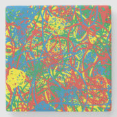 Farbenfrohe heiße Schlammbrasse mehrfarbiger Splas Steinuntersetzer (Vorderseite)