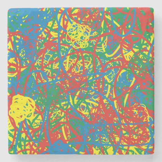 Farbenfrohe heiße Schlammbrasse mehrfarbiger Splas Steinuntersetzer (Vorderseite)