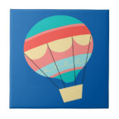 Farbenfrohe Heißluftballon Fliese (Vorderseite)