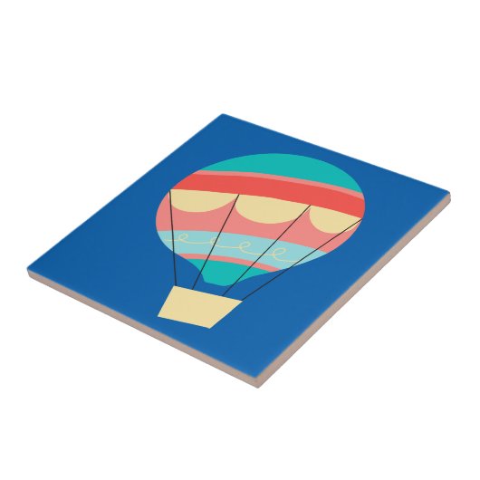 Farbenfrohe Heißluftballon Fliese (Seite)