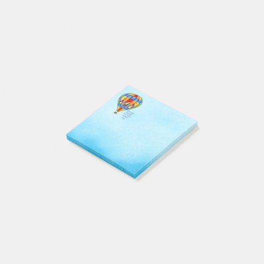 Farbenfrohe Heißluftballon Post-it Klebezettel (angewinkelt)