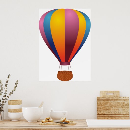 Farbenfrohe Heißluftballon Poster (Küche)