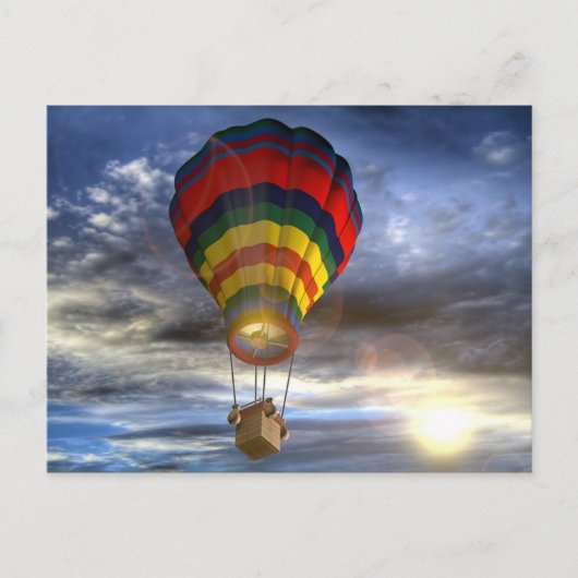 Farbenfrohe Heißluftballon Postkarte (Vorderseite)