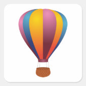 Farbenfrohe Heißluftballon Quadratischer Aufkleber (Vorderseite)