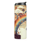 Farbenfrohe Heißluftballon und Regenbogen Thermosbecher (Nach links gedreht)