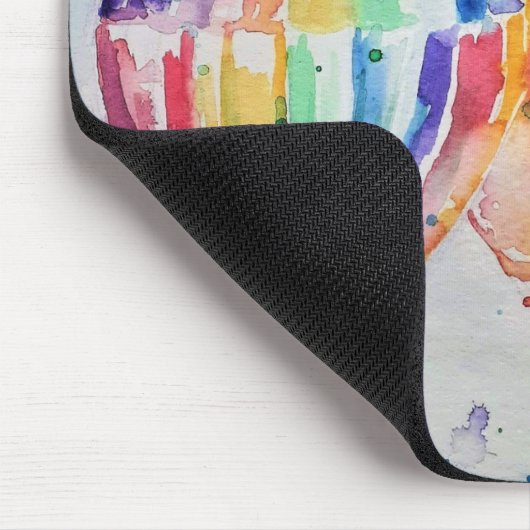 Farbenfrohe Heißluftballon Wasserfarben Design Mousepad (Ecke)