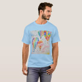 Farbenfrohe Heißluftballon Wasserfarben Design T-Shirt (Vorne ganz)