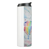 Farbenfrohe Heißluftballon Wasserfarben Design Thermosbecher (Nach links gedreht)