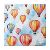 Farbenfrohe Heißluftballons Fliese (Vorderseite)