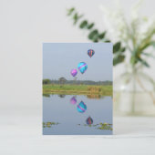 Farbenfrohe Heißluftballons fotografisches Bild Postkarte (Stehend Vorderseite)