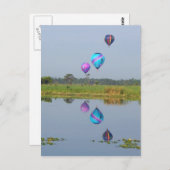 Farbenfrohe Heißluftballons fotografisches Bild Postkarte (Vorne/Hinten)