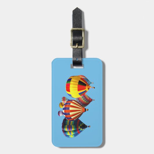 Farbenfrohe Heißluftballons Gepäckanhänger (Vorderseite vertikal)