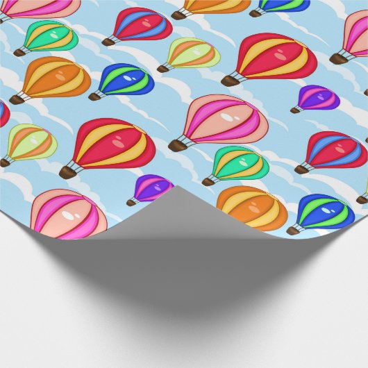 Farbenfrohe Heißluftballons im Himmel Geschenkpapier (Ecke)