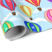 Farbenfrohe Heißluftballons im Himmel Geschenkpapier (Rolleneckpunkt)