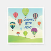 Farbenfrohe Heißluftballons Kinder Party Serviette (Vorderseite)