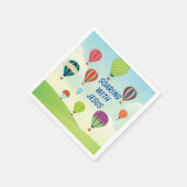 Farbenfrohe Heißluftballons Kinder Party Serviette (Ecke)