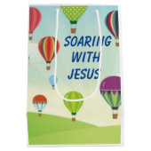 Farbenfrohe Heißluftballons Kinderfeiern Mittlere Geschenktüte (Rückseite)