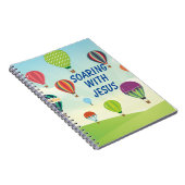 Farbenfrohe Heißluftballons Kinderfeiern Notizblock (Rechte Seite)