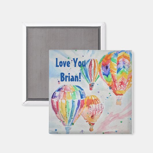 Farbenfrohe Heißluftballons Magnet (Vorderseite/Rückseite)