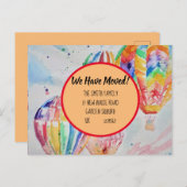 Farbenfrohe Heißluftballons Neue Adresse Postkarte (Vorne/Hinten)