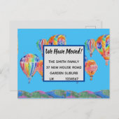 Farbenfrohe Heißluftballons Neue Adresse Postkarte (Vorne/Hinten)
