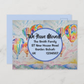 Farbenfrohe Heißluftballons Neue Adresse Postkarte (Vorne/Hinten)