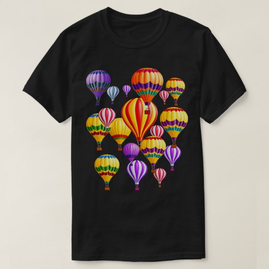 Farbenfrohe Heißluftballons T-Shirt (Design vorne)