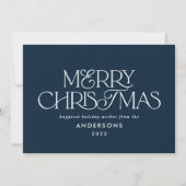 Farbenfrohe hellblaue Weihnachtsgeometrie Feiertagskarte (Vorderseite)