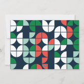 Farbenfrohe hellblaue Weihnachtsgeometrie Feiertagskarte (Rückseite)