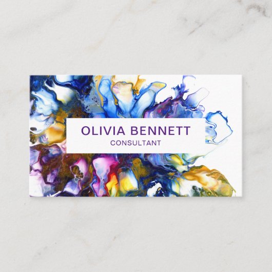 Farbenfrohe, helle Abstrakte Marmorroute Mendrisio Visitenkarte (Vorderseite)