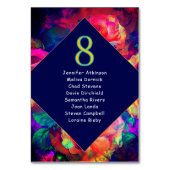 Farbenfrohe helle Blume Hochzeitssitze Tischnummer (Vorderseite)