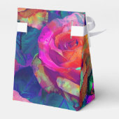 Farbenfrohe helle Blume Hochzeitszelt Geschenkschachtel (Rückseite)