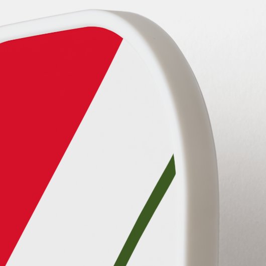 Farbenfrohe, helle, dunkelgrüne, feine weiße Strei Pickleball Schläger (Linke Seite)