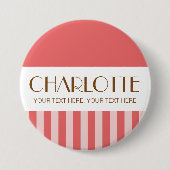 Farbenfrohe, helle Farbe Trendy Moderne Streifen Button (Vorderseite)