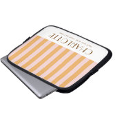 Farbenfrohe, helle Farbe Trendy Moderne Streifen Laptopschutzhülle (Vorne Knopf)