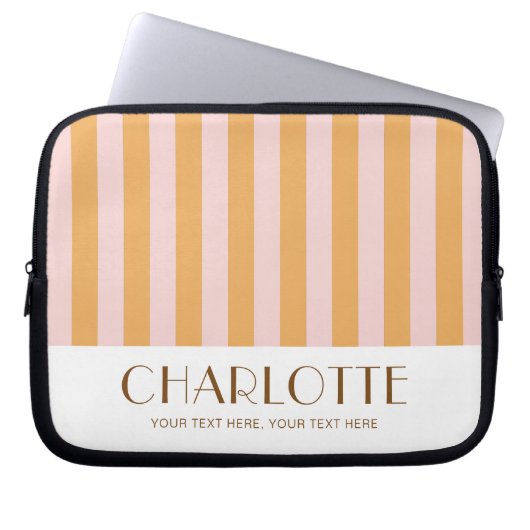 Farbenfrohe, helle Farbe Trendy Moderne Streifen Laptopschutzhülle (Vorderseite)