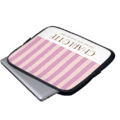 Farbenfrohe, helle Farbe Trendy Moderne Streifen Laptopschutzhülle (Vorne Knopf)