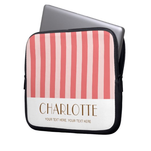 Farbenfrohe, helle Farbe Trendy Moderne Streifen Laptopschutzhülle (Vorderseite Links)