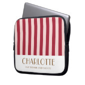 Farbenfrohe, helle Farbe Trendy Moderne Streifen Laptopschutzhülle (Vorderseite Links)