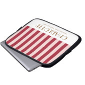 Farbenfrohe, helle Farbe Trendy Moderne Streifen Laptopschutzhülle (Vorne Knopf)