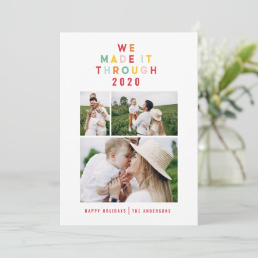 farbenfrohe helle Foto Collage Moderne Weihnachten (Stehend Vorderseite)