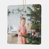 Farbenfrohe helle Foto Frohe Weihnachten Keramikornament (Links)