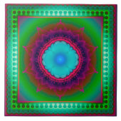 Farbenfrohe helle Fraktal Fliese (Vorderseite)