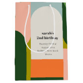 Farbenfrohe helle Groovy Retro Arche jedes Alter G Mittlere Geschenktüte (Vorderseite)